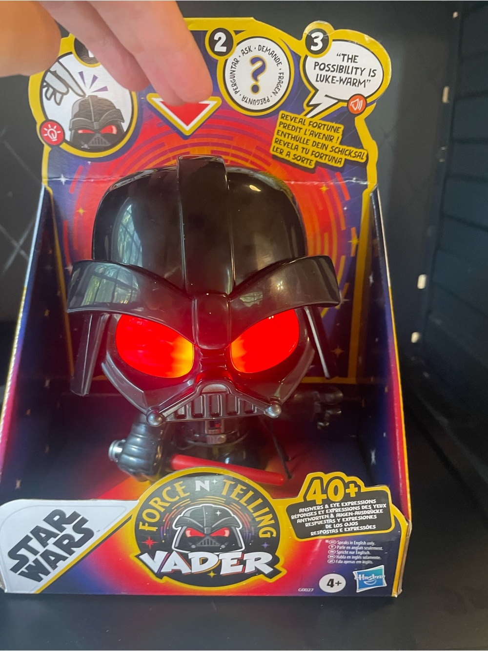 Star Wars Vader Helmet Figure with Red Eyes. Darth Vader fan gift collectible